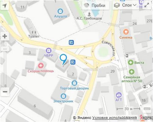 НСП Алушта, ул. Партизанская, 1, 305-ый сервисный центр на Яндекс-карте города