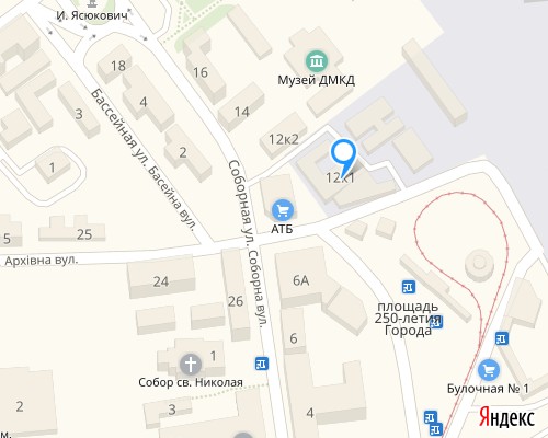 расположение на карте города магазина НСП в Каменском