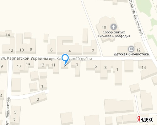 расположение на карте города магазина НСП в Хусте №177