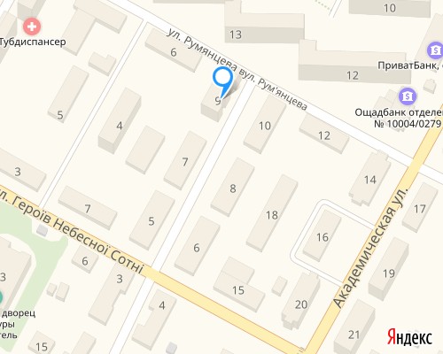 расположение на карте города магазина НСП в Краматорске