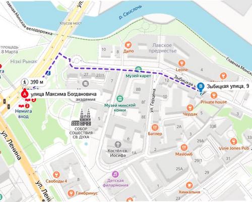 СЦ 307 на Яндекс карте Минска