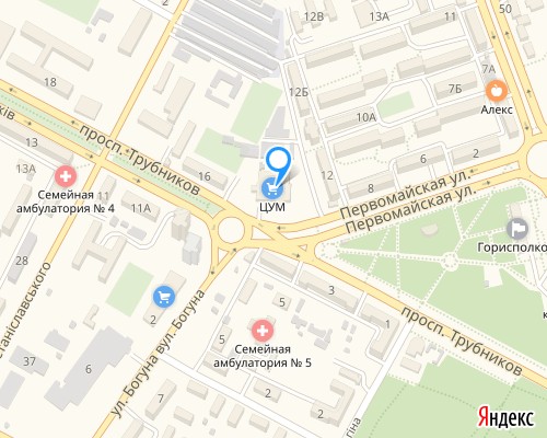 расположение на карте магазина НСП в Никополе №127