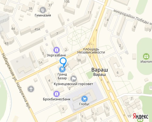 расположение на карте города магазина НСП в Вараше