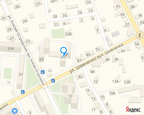 расположение на карте города магазина НСП в Житомире